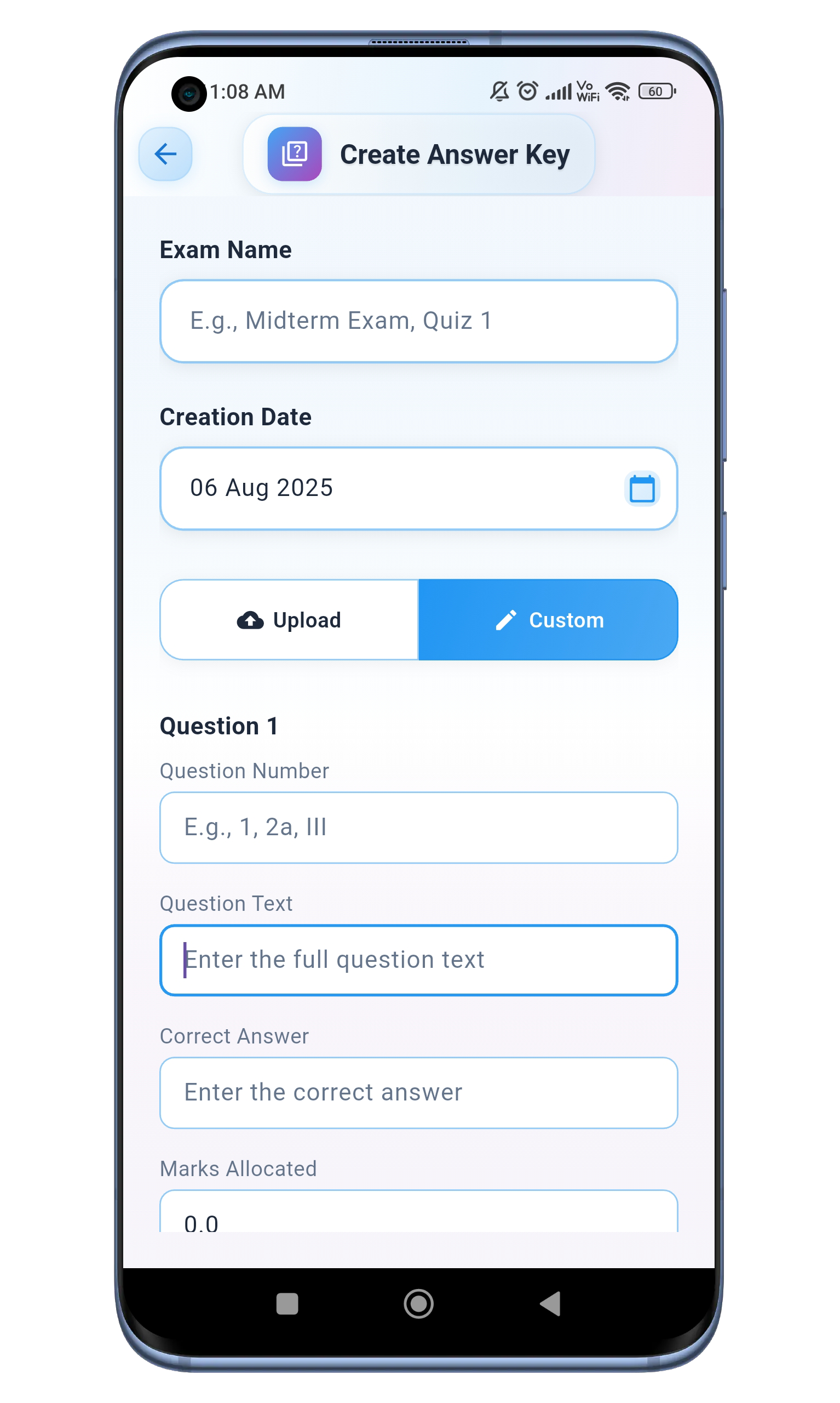 RedInk Student List Screen